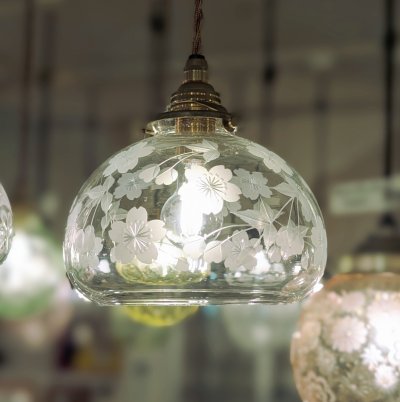 画像3: 桜切子ボンボリ型ペンダントライト　クリア