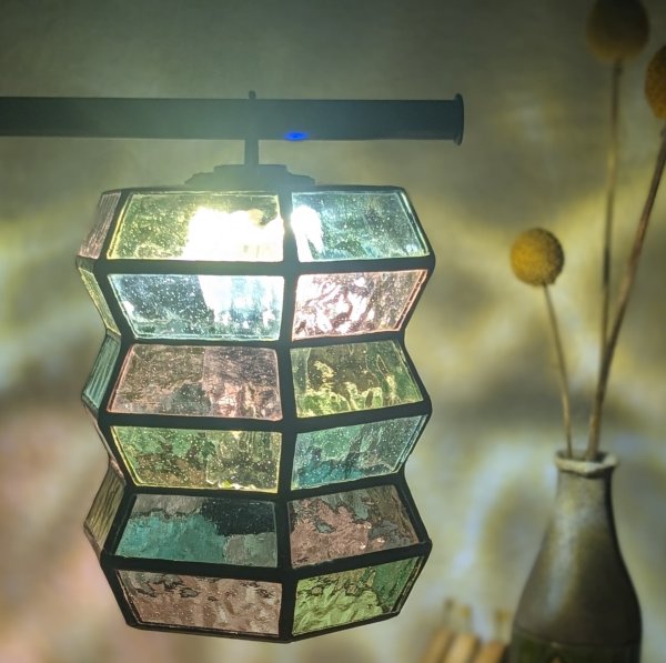 画像3: ステンドグラスランタンシェード アコーディオン アジサイ ゴールゼロ用 (3)