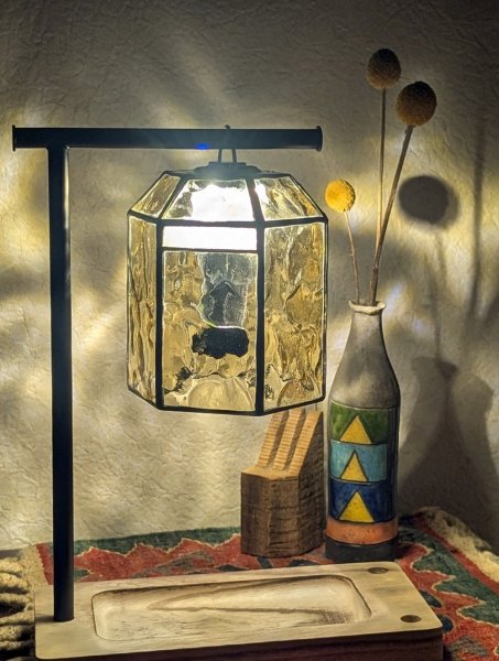 画像4: ステンドグラスランタンシェード bell アンバー ゴールゼロ用 (4)