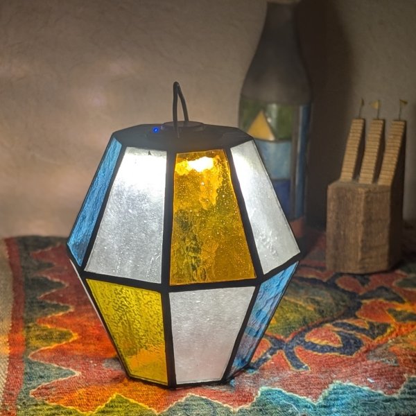 画像1: ステンドグラスランタンシェード  avocadoB　ゴールゼロ用 (1)