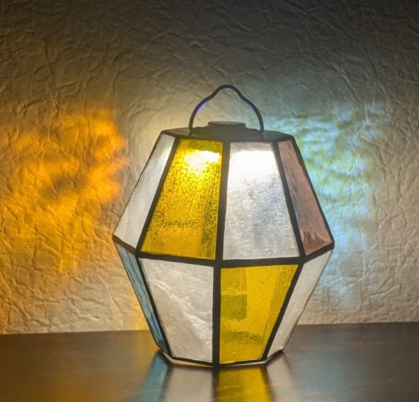 画像3: ステンドグラスランタンシェード  avocadoB　ゴールゼロ用 (3)