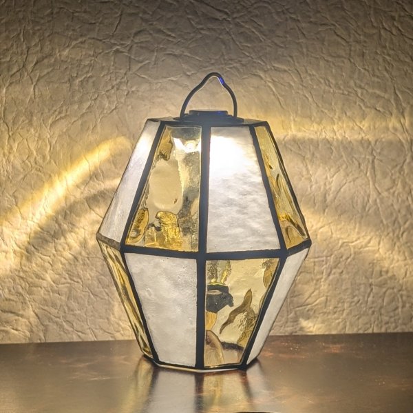 画像3: ステンドグラスランタンシェード  avocado A　ゴールゼロ用 (3)