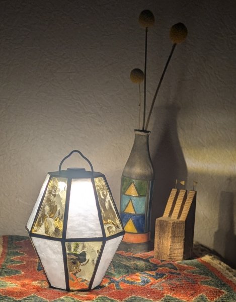 画像5: ステンドグラスランタンシェード  avocado A　ゴールゼロ用 (5)