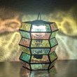 画像4: ステンドグラスランタンシェード アコーディオン アジサイ ゴールゼロ用 (4)