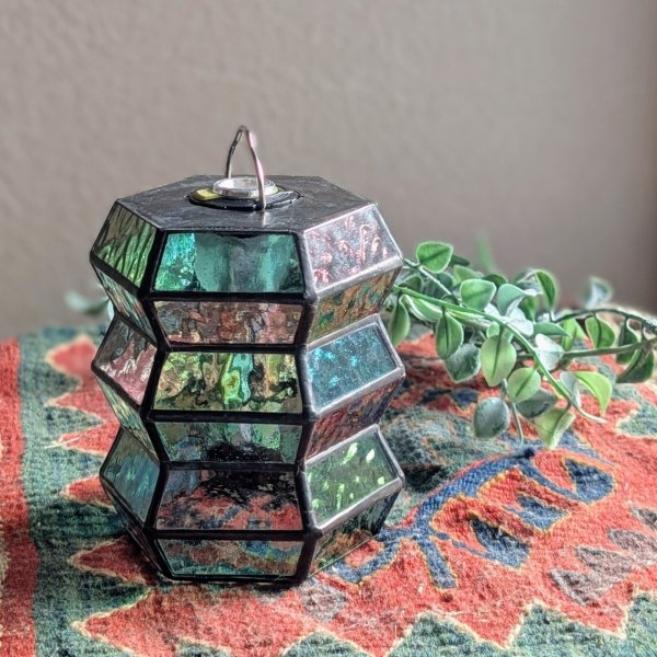 画像6: ステンドグラスランタンシェード アコーディオン アジサイ ゴールゼロ用 (6)