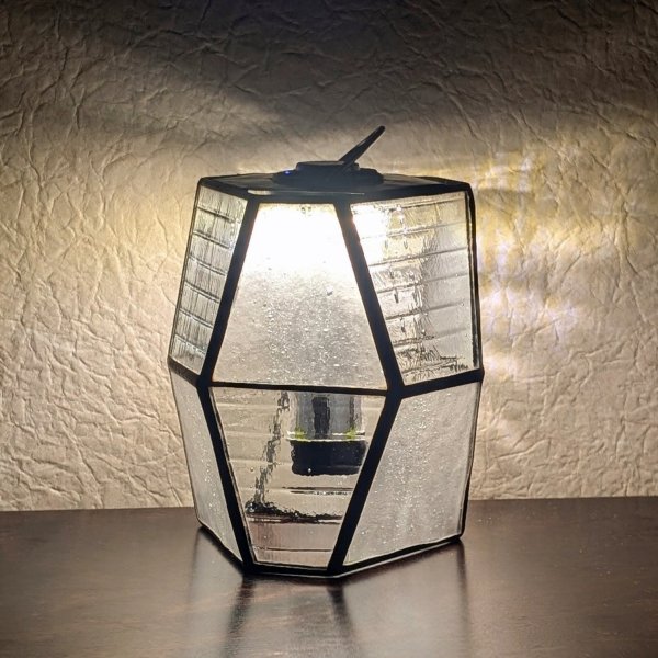 画像4: ステンドグラスランタンシェード  rock モノトーンB　ゴールゼロ用 (4)