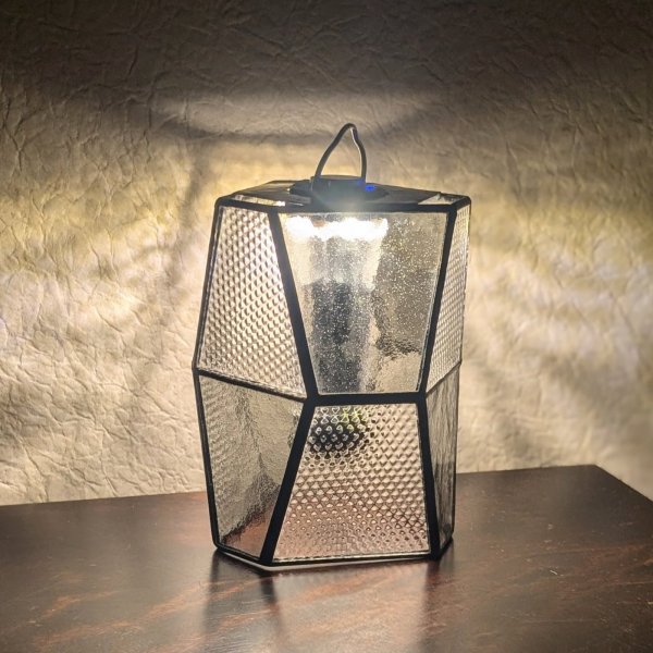 画像4: ステンドグラスランタンシェード  rock モノトーンA　ゴールゼロ用 (4)