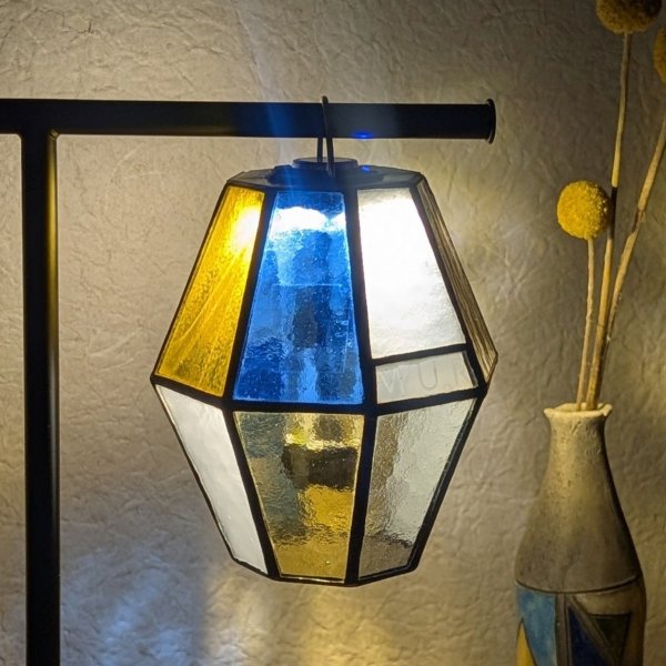 画像1: ステンドグラスランタンシェード  avocado C　ゴールゼロ用 (1)