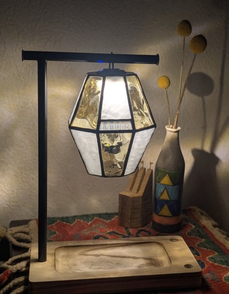 画像4: ステンドグラスランタンシェード  avocado A　ゴールゼロ用 (4)