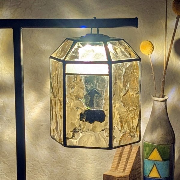 画像3: ステンドグラスランタンシェード bell アンバー ゴールゼロ用 (3)