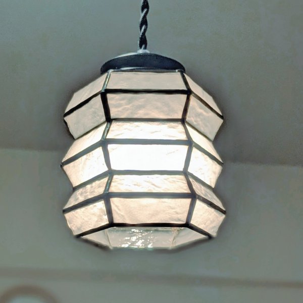 画像1: ステンドグラス ミニペンダントライト アコーディオンA (1)