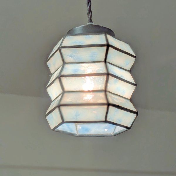 画像1: ステンドグラス ミニペンダントライト アコーディオンB (1)