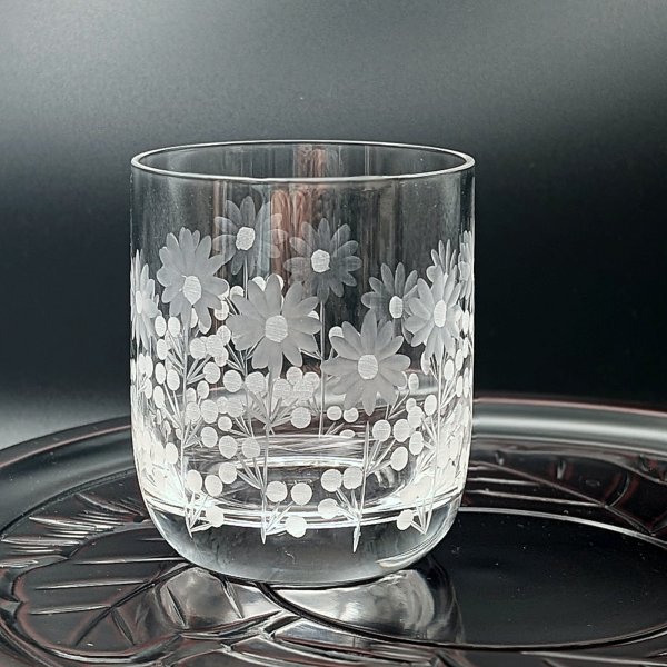 画像1: ポンポン花切子 ロックグラス (1)