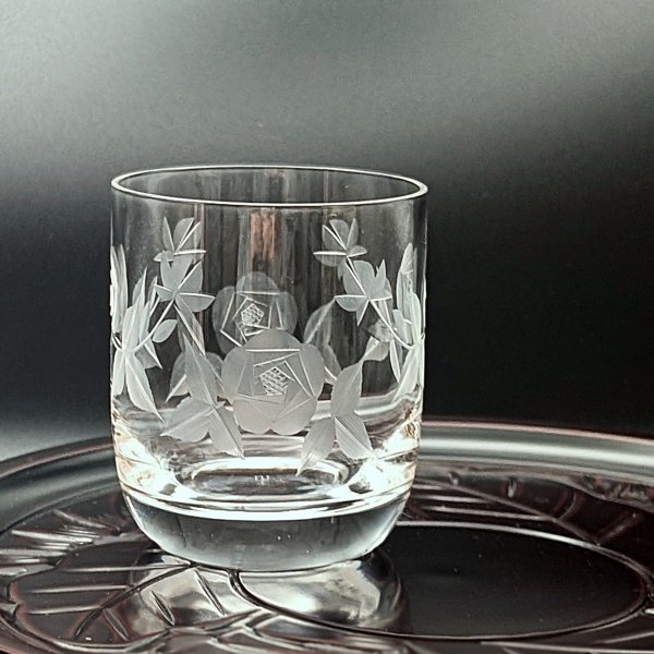 画像1: バラ切子 ロックグラス (1)