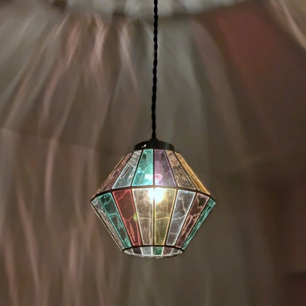 画像2: ステンドグラス　ペンダントライト　オーロラG (2)