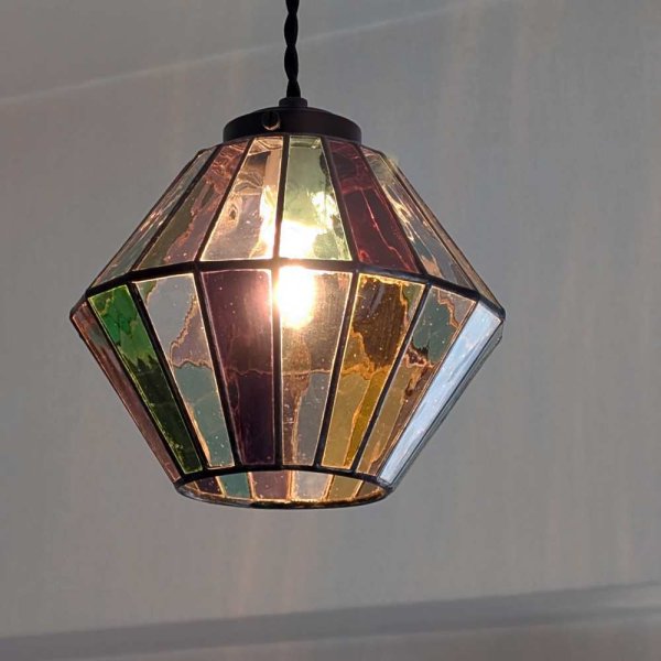 画像1: ステンドグラス　ペンダントライト　オーロラG (1)